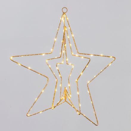 ΤΡΙΠΛΟ ΑΣΤΕΡΙ ΦΩΤΙΖΟΜΕΝΟ 40cm, 90 MINI LED, ΜΕΤΑΣΧΗΜΑΤΙΣΤΗ, TIMER, ΣΑΜΠΑΝΙ ΜΕΤΑΛΛΙΚΟΣ ΣΚΕΛΕΤΟΣ, ΑΣΗΜΙ ΧΑΛΚΙΝΟ KAΛΩΔIO, ΘΕΡΜΟ ΛΕΥΚΟ LED & ΘΕΡΜΟ ΛΕΥΚΟ FLASH LED, ΠΡΟΕΚΤΑΣΗ ΠΑΡΟΧΗΣ 3m, IP44