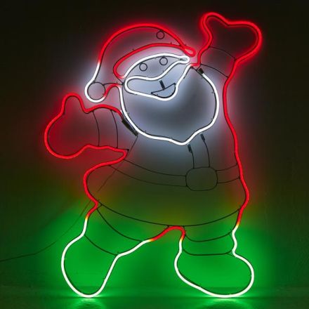 SANTA CLAUS 61*78cm, 5m NEON LED ROPE LIGHT, WITH ADAPTOR, 2-WAY, LEAD WIRE 5m, IP44