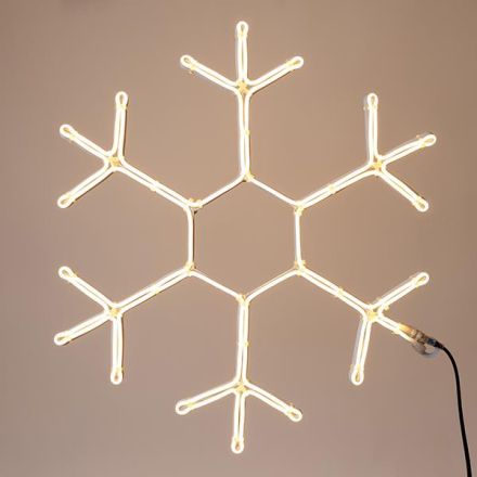 SNOWFLAKE, 5m NEON LED ROPE LIGHT, 2-WAY, WARM WHITE LED, 59x50cm, IP44