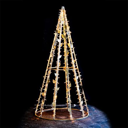PROFESSIONAL DESIGN, TREE 3D WITH LEAVES, WARM WHITE LED, 180x90x90cm, IP65