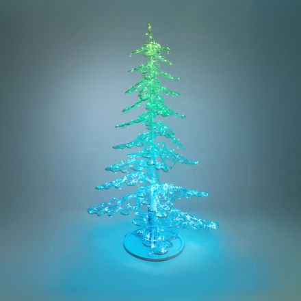 XMAS ΕΠΑΓΓΕΛΜΑΤΙΚΟ ΣΧΕΔΙΟ ΛΕΥΚΟ ΔΕΝΤΡΟ 213cm ΑΛΟΥΜΙΝΙΟ ΜΕ ΑΚΡΥΛΙΚΗ ΔΙΑΚΟΣΜΗΣΗ & ΚΡΥΣΤΑΛΛΙΝΕΣ ΧΑΝΤΡΕΣ 24V ΠΡΟΓΡΑΜΜΑ ΤΗΛΕΧΕΙΡΙΣΤΗΡΙΟ 560 RGB LED ΠΑΡΟΧΗ 1,5m IP67