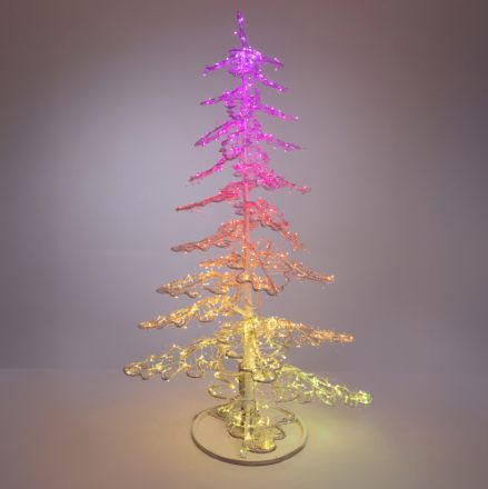 XMAS ΕΠΑΓΓΕΛΜΑΤΙΚΟ ΣΧΕΔΙΟ ΛΕΥΚΟ ΔΕΝΤΡΟ 274cm ΑΛΟΥΜΙΝΙΟ ΜΕ ΑΚΡΥΛΙΚΗ ΔΙΑΚΟΣΜΗΣΗ & ΚΡΥΣΤΑΛΛΙΝΕΣ ΧΑΝΤΡΕΣ 24V ΠΡΟΓΡΑΜΜΑ ΤΗΛΕΧΕΙΡΙΣΤΗΡΙΟ 760 RGB LED ΠΑΡΟΧΗ 1.5m IP67