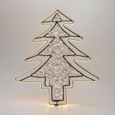 ΦΩΤΙΖΟΜΕΝΟ ΔΕΝΤΡΟ 37x45cm, 100 MINI LED, ΜΕΤΑΣΧΗΜΑΤΙΣΤΗ, ΜΑΥΡΟΣ ΜΕΤΑΛΛΙΚΟΣ ΣKEΛETOΣ, ΜΑΥΡΟ ΧΑΛΚΙΝΟ ΚΑΛΩΔΙΟ, ΘΕΡΜΟ ΛΕΥΚΟ LED, ΘΕΡΜΗ ΛΕΥΚΗ COB ΤΑΙΝΙΑ LED 2m, ΠΡΟΕΚΤΑΣΗ ΠΑΡΟΧΗΣ 3m, IP44