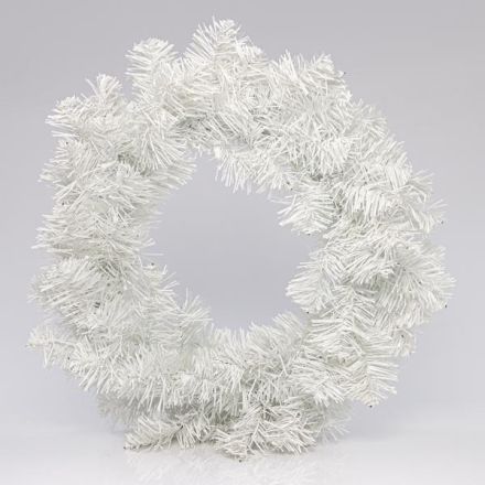 WREATH 50cm, 80 TIPS (TIPS WIDTH 8cm), WHITE COLOUR
