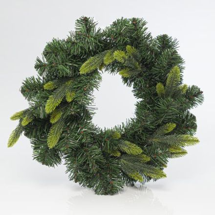 WREATH WITH P.E  50cm, 104 TIPS (TIPS WIDTH 8cm), GREEN COLOUR