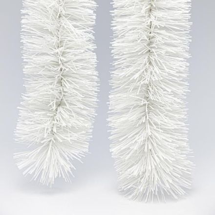 TINSEL GARLAND DENSE 5m x 12cm NATURAL WHITE