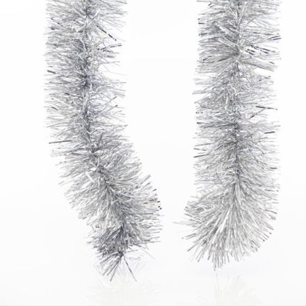 TINSEL GARLAND 2m x 8cm SILVER COLOUR