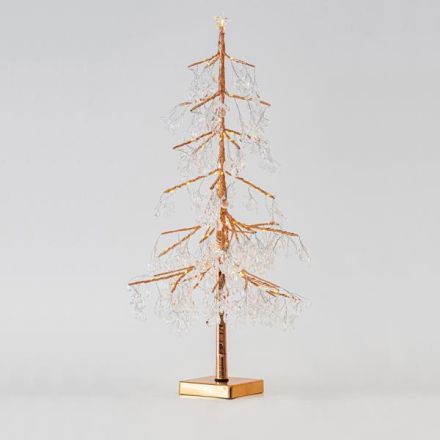 ACRILIC BRONZE TREE WITH TOP STAR, BATTERY OPERATED WITH TIMER, 80 WARM WHITE MINI LED, 60cm, IP20