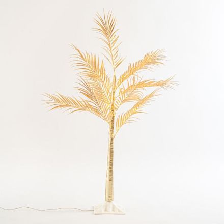 FERN LEAF TREE WITH GOLD LEAVES 1,2m, ADAPTOR, 80 MINI LED WARM WHITE, LEAD WIRE 3m, IP44
