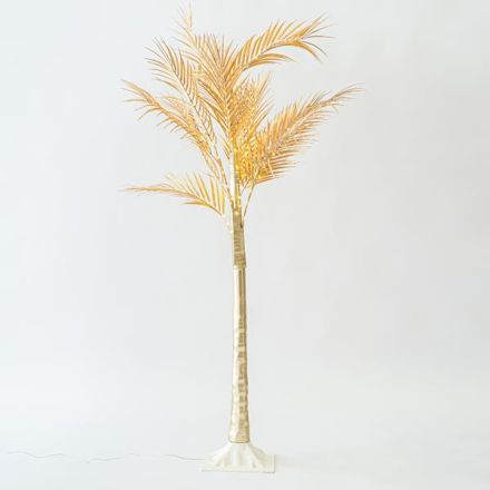 FERN LEAF TREE WITH GOLD LEAVES 1,5m, ADAPTOR, 110 MINI LED WARM WHITE, LEAD WIRE 3m, IP44