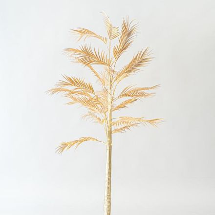 FERN LEAF TREE WITH GOLD LEAVES 2,1m, ADAPTOR, 180 MINI LED WARM WHITE, LEAD WIRE 3m, IP44