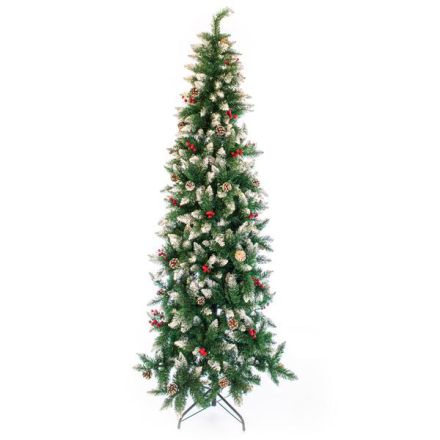 SNOWY FIR, BUCHAREST, WITH RED BERRY, 180cm