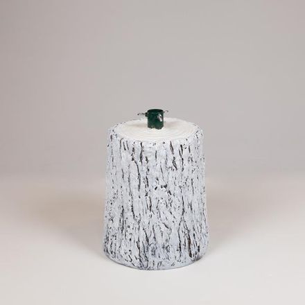 TREE STAND, SNOW COVERED TRUNK, Ø26x35cm
