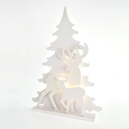 LIGHTED TABLE DECORATIVE, 42 LED, WITH TRANSFORMER, WITH DEERS, 77x11,5x110cm, IP44