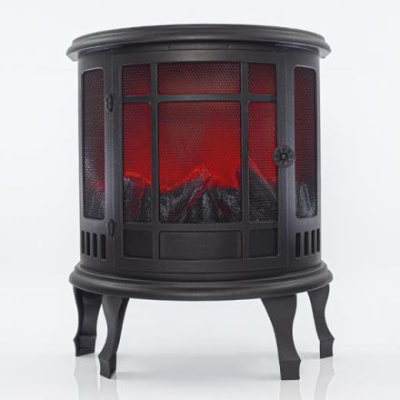 PLASTIC BLACK FIREPLACE WITH FLAME EFFECT, 46x23,5x56cm