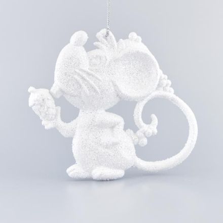 ACRYLIC MINI MOUSE WHITE WITH GLITTER, 12,7cm
