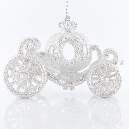 ACRYLIC PUMPKIN CAB SILVER GLITTER, 12x8.5x5.5cm