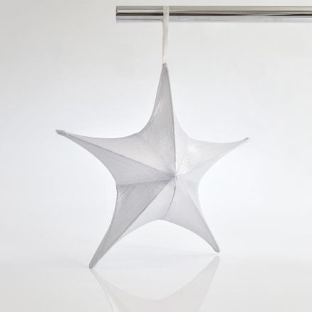 STAR,FABRIC METALLIC WHITE, 80cm