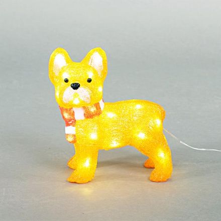 ACRYLIC DOG, 4,5V, 30 WHITE LED, WITH ADAPTOR, LEAD WIRE 500cm, 28x15x30cm, IP44