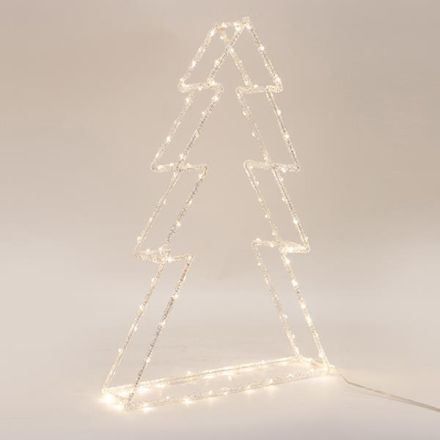 ACRYLIC TREE, 3,5V ADAPTOR, 80 WARM WHITE MINI LED, LEAD WIRE 5m, 31x6,5x39cm, IP44