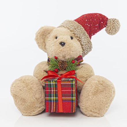 BEAR WITH GIFT, 21x24x27cm