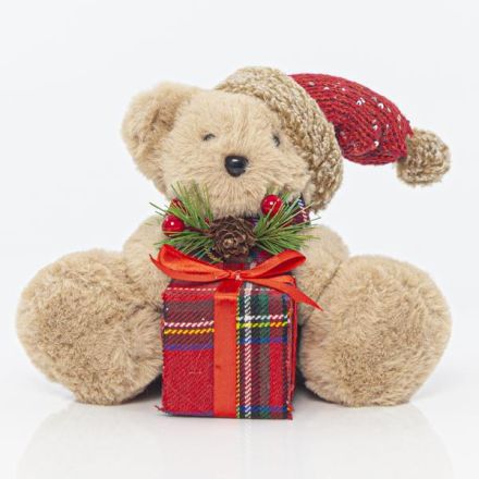 BEAR WITH GIFT, 14x20x15cm