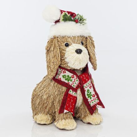 DOG WITH CAP AND SCARF, 16x20x33cm
