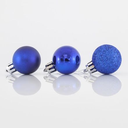 PLASTIC BLUE BALLS, SET 24 PCS, 3cm