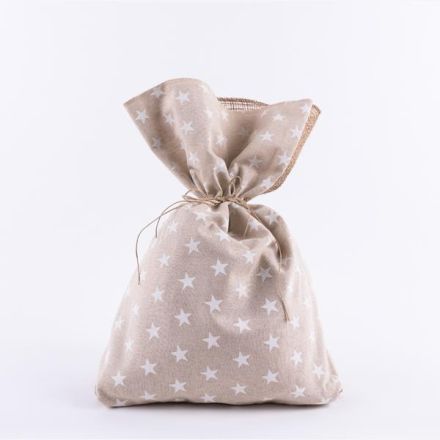 BAG FABRIC WITH WHITE STARS, 34x47cm