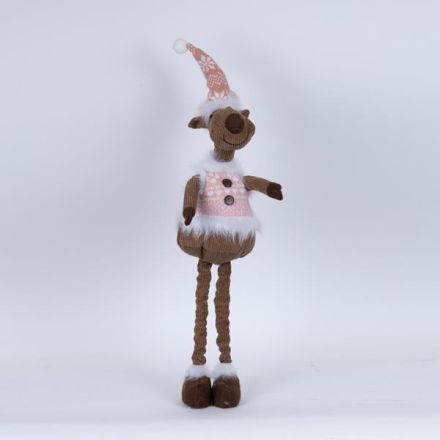 LIGHTED DEER, WITH PINK CAP, 26x11x72cm