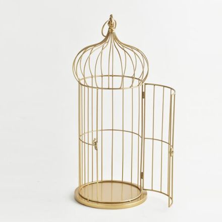 CAGE, METAL, GOLD, 22x55cm