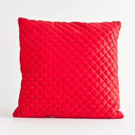 CUSHION, RED, VELVET, 45x45cm