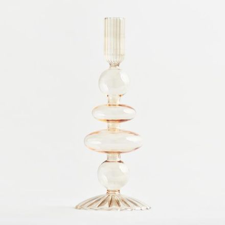 GLASS CANDLE HOLDER, ΗΟΝΕΥ, 8,5x22cm