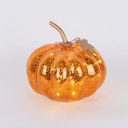 ΓΥΑΛΙΝΗ ΦΩΤΙΖΟΜΕΝΗ ΚΟΛΟΚΥΘΑ, ΧΑΛΚΙΝΗ, 16cm