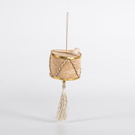 VELVET HANGING DRUM, MOCHA, 7x16cm