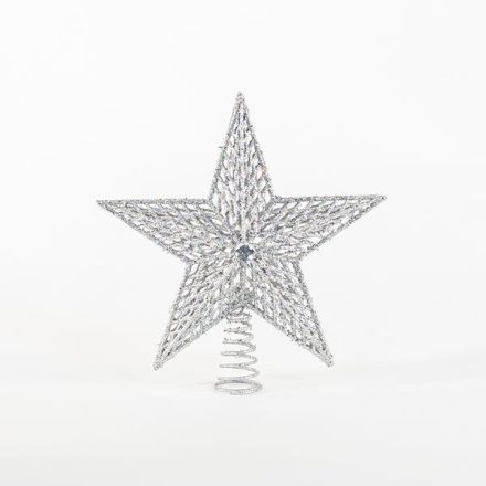 ΠΛΑΣΤΙΚΗ ΚΟΡΥΦΗ ΔΕΝΤΡΟΥ, GLITTER, ΑΣΗΜΙ, 29,5x33cm