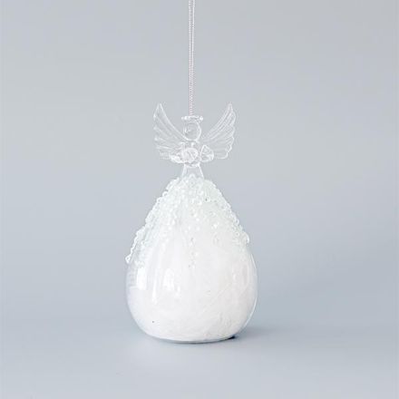 GLASS FAIRY, WITH FEATHERS INSIDE, SET 3PCS, 8,5x15cm
