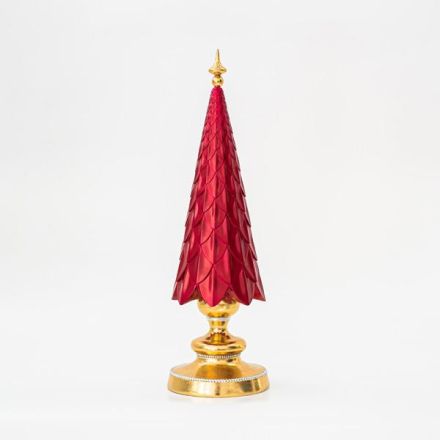 TREE, BURGUNDY, WITH GOLD BASE, 45cm