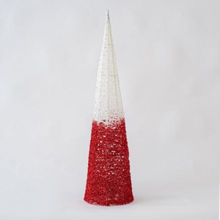 CONE TREE, WHITE-RED, 20x80cm