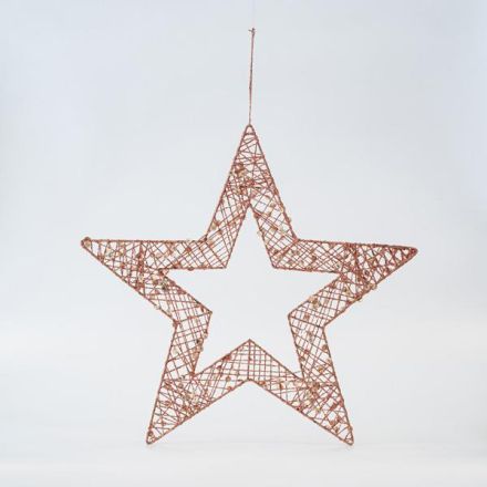 STAR WITH SPANGLE, CHAMPAGNE, 45cm