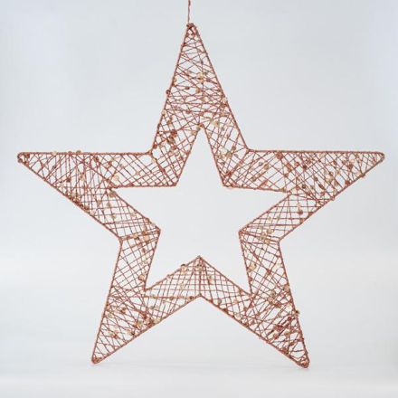 STAR WITH SPANGLE, CHAMPAGNE, 60cm