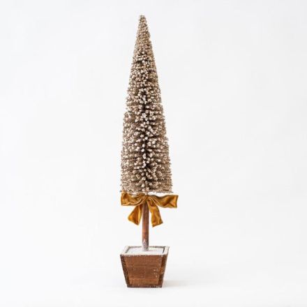PLASTIC DECORATIVE TREE, GOLD, WITH LEAVES, 16x75cm