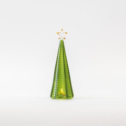 ΓΥΑΛΙΝΟ ΔΕΝΤΡΑΚΙ, ΠΡΑΣΙΝΟ, ΦΩΤΙΖΟΜΕΝΟ, ΜΠΑΤΑΡΙΑΣ, ΜΕ ΚΟΡΥΦΗ, 8x23,5cm