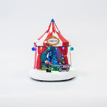 CIRCUS CHRISTMAS SCENE, 10 LED, WITH ADAPTOR, WITH MUSIC AND MOVEMENT, 21,5x21x24,5cm