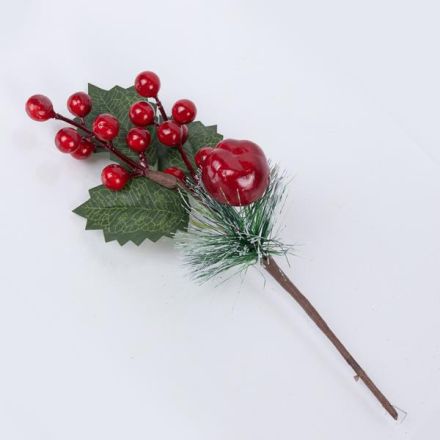 PICK WITH RED BERRIES AND APPLE, 26cm
