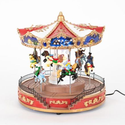 LIGTHED CAROUSEL WITH MUSIC AND MOVEMENT, ADAPTOR, 25.3x25.1x26.3cm