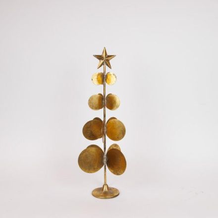 CHRISTMAS TREE, METALLIC, GOLD, 21x62cm