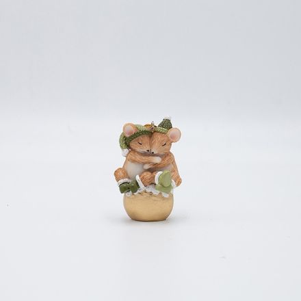 POLYRESIN HANGING ORNAMENT, COUPLE MOUSE, 4x6.5cm