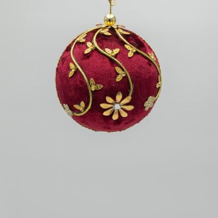 ΒΕΛΟΥΔΙΝΗ ΜΠΑΛΑ, ΜΠΟΡΝΤΟ, ΜΕ ΧΡΥΣΕΣ ΠΕΤΑΛΟΥΔΕΣ, 10cm