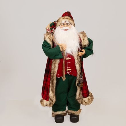 SANTA WITH THE RED CHECKERED CAPE, 90cm